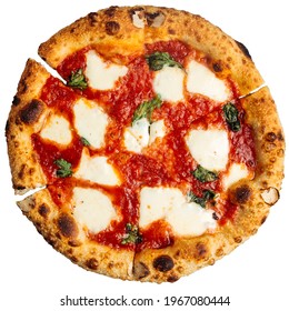 Isolated Neapolitan Pizza Margherita On The White Background 