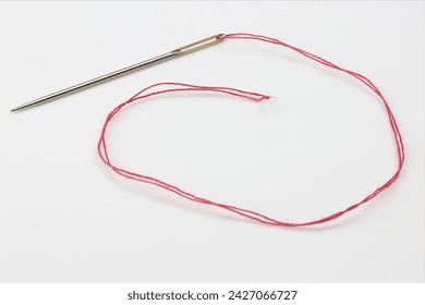Isolated Needle with Red Thread