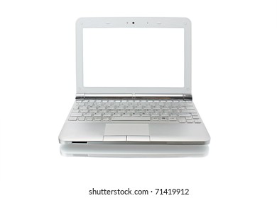 Isolated Netbook On A White Background