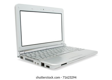 Isolated Netbook On A White Background