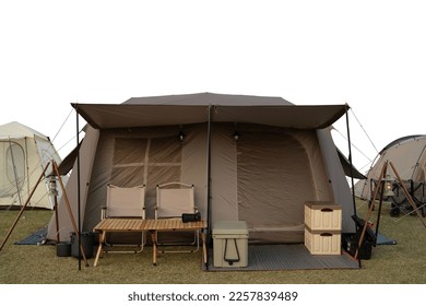 isolated object for tent in camping park on white background , material for art work and design job