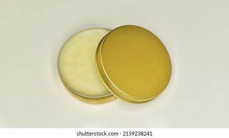 Isolated Oil Based  Pomade With Gold Metal Tin - Shutterstock ID 2159238241