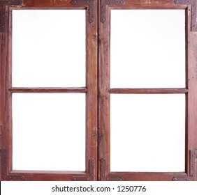 Isolated Old Window Frame