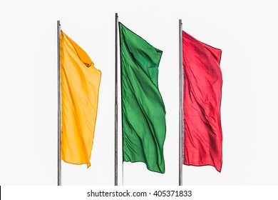 Isolated On White Background
Three Flag Yellow Green Red