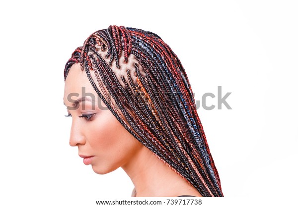 Isolated On White Woman Colorful Hair Stock Photo Edit Now 739717738
