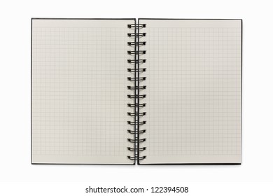isolated open empty notebook