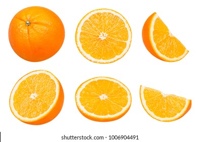 Isolated Oranges Collection Whole Sliced Orange Stock Photo 1006904491 ...