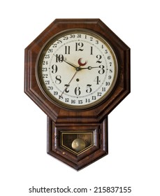 Vector Illustration Vintage Wooden Clock On Stock Vector (Royalty Free ...
