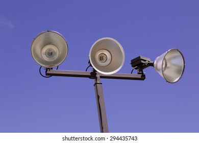 Isolated Outdoor Athletic Court Lights Against The Sky - Shutterstock ID 294435743