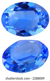 Isolated Oval Blue Gem