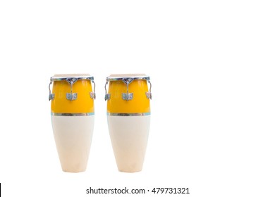 Isolated A Pair Of Conga Drums
