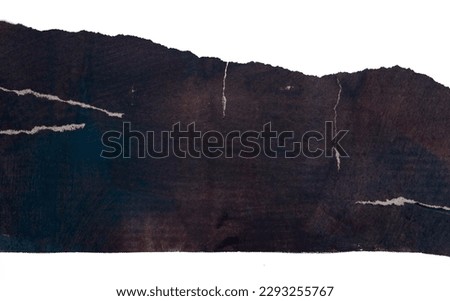 Isolated paper with black texture with grunge color. torn edge. isolated and cut photo. tear edge paper