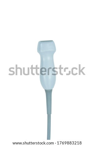 isolated phased array transducer on the white background. cardiac probe and ultrasound equipment concept