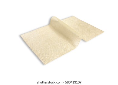 Isolated Photo Of Atraumatic Yellow Mesh Bandage. Soft Silicone Wound Contact Layer.