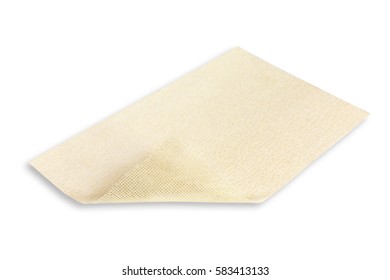 Isolated Photo Of Atraumatic Yellow Mesh Bandage. Soft Silicone Wound Contact Layer.