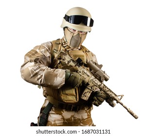 Sniper Camouflage Uniform Aiming His Machine Stock Photo (Edit Now ...