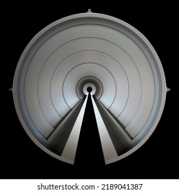 Isolated photo of keyhole. Abstract material background. Round metal panels resembling futuristic architecture or hi-tech industry. Geometric structure with steel circular pattern and radial lines. - Powered by Shutterstock