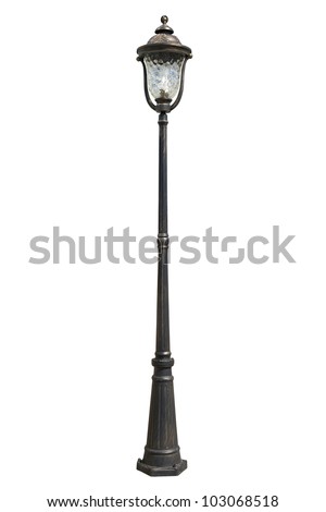 An isolated photo of an old street lamppost