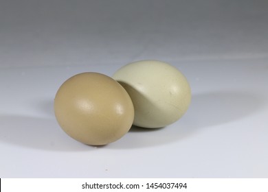 Isolated Photo Of Olive Green And Light Green Chicken Eggs