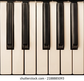 Isolated Piano Keyboard One Octave Keys