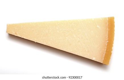 Isolated Piece Of Parmesan Cheese, Top View