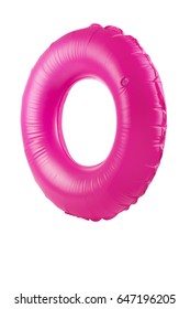 isolated pink inflatable round on white background