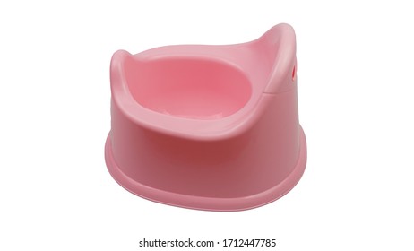 Isolated Pink Potty Seat On White Background