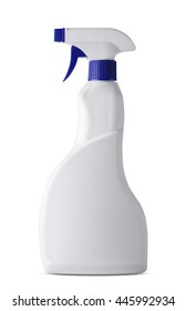 Isolated Plain White Plastic Trigger Spray Bottle Mockup For Cleaning Products