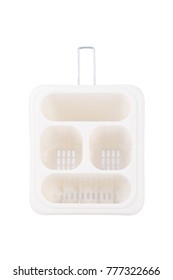 Isolated Plastic Cutlery Tray On White Background