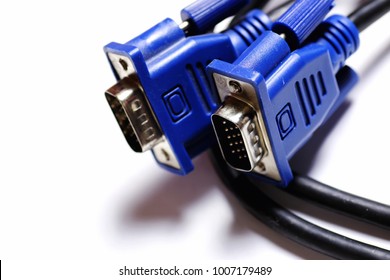 isolated plug the video vga cable on white - Shutterstock ID 1007179489