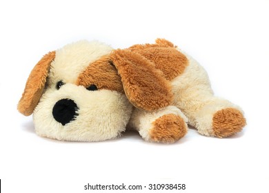 Isolated Plush Toy Dog On White Background