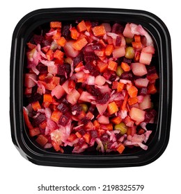 Isolated Portion Of Russian Vinaigrette Beet Salad 