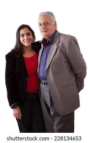 Isolated Portrait Of A East Indian Father And His Daughter