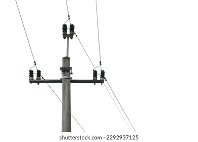 Isolated power pole and power lines