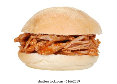 isolated pulled pork sandwich