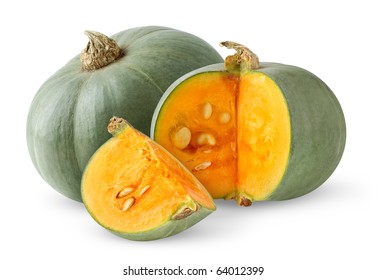 Isolated Pumpkins Two Green Pumpkins Whole Stock Photo 64012399 ...