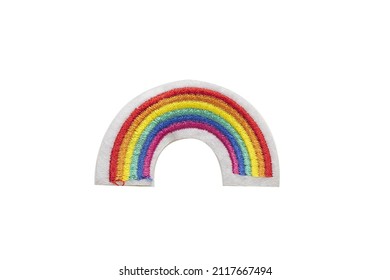 Isolated Rainbow Pride Badge Embroidery Embroidered 