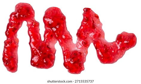 Isolated raspberry jam spread on white background