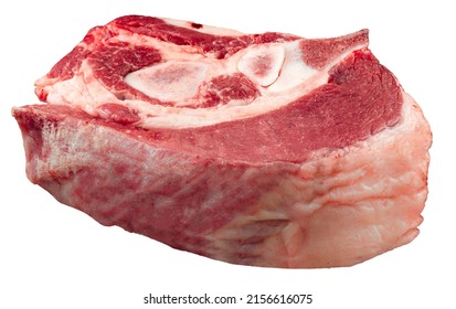 Isolated Raw Beef Veal Brisket On The White Background