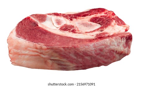 Isolated Raw Beef Veal Brisket On The White Background