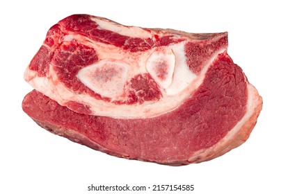 Isolated Raw Beef Veal Brisket On The White Background