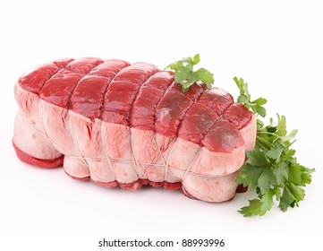 Isolated Raw Roast Beef