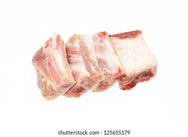 Isolated Raw Short Ribs On A White Background