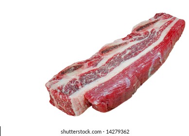 Isolated Raw Short Ribs On A White Background