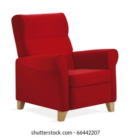 Isolated Red Armchair