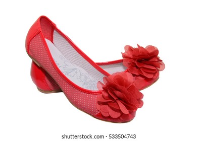 Isolated Red Ballet Shoes