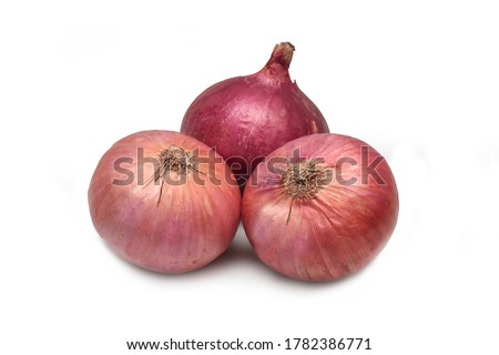 Isolated Red and Big onions in a white background