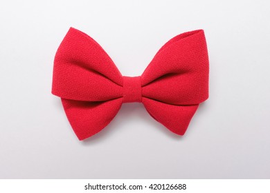 Isolated Red Bow For Hair