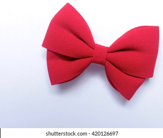 Isolated Red Bow For Hair