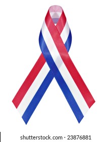 Isolated Red,white And Blue Ribbon For The USA